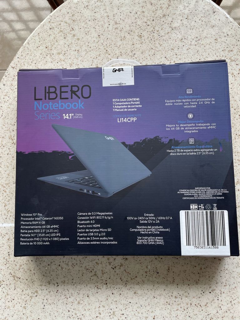 COMPUTADORA PORTATIL MARCA GHIA 14.1