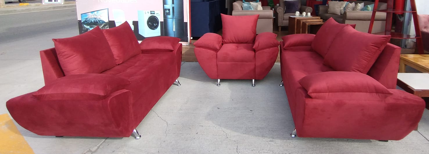 SALA CON CODERAS MODELO BOSTON 221 TELA  VERONA VINO     NOTA. 4972