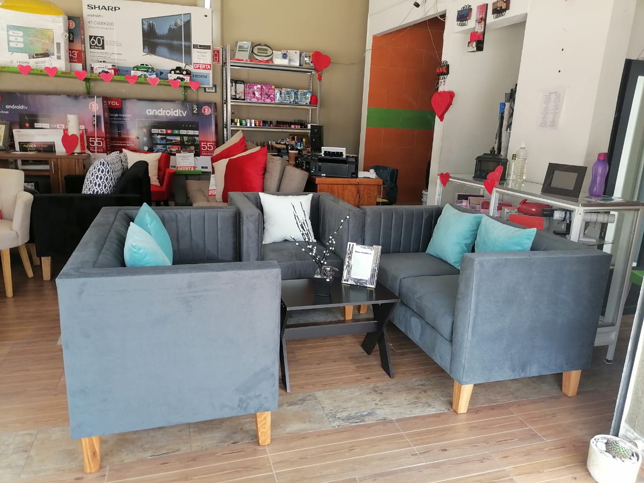 SALA MONACO    2-2-1   TELA VERONA DARK GREY   EN LIQUIDACION     NOTA.   0601-B    