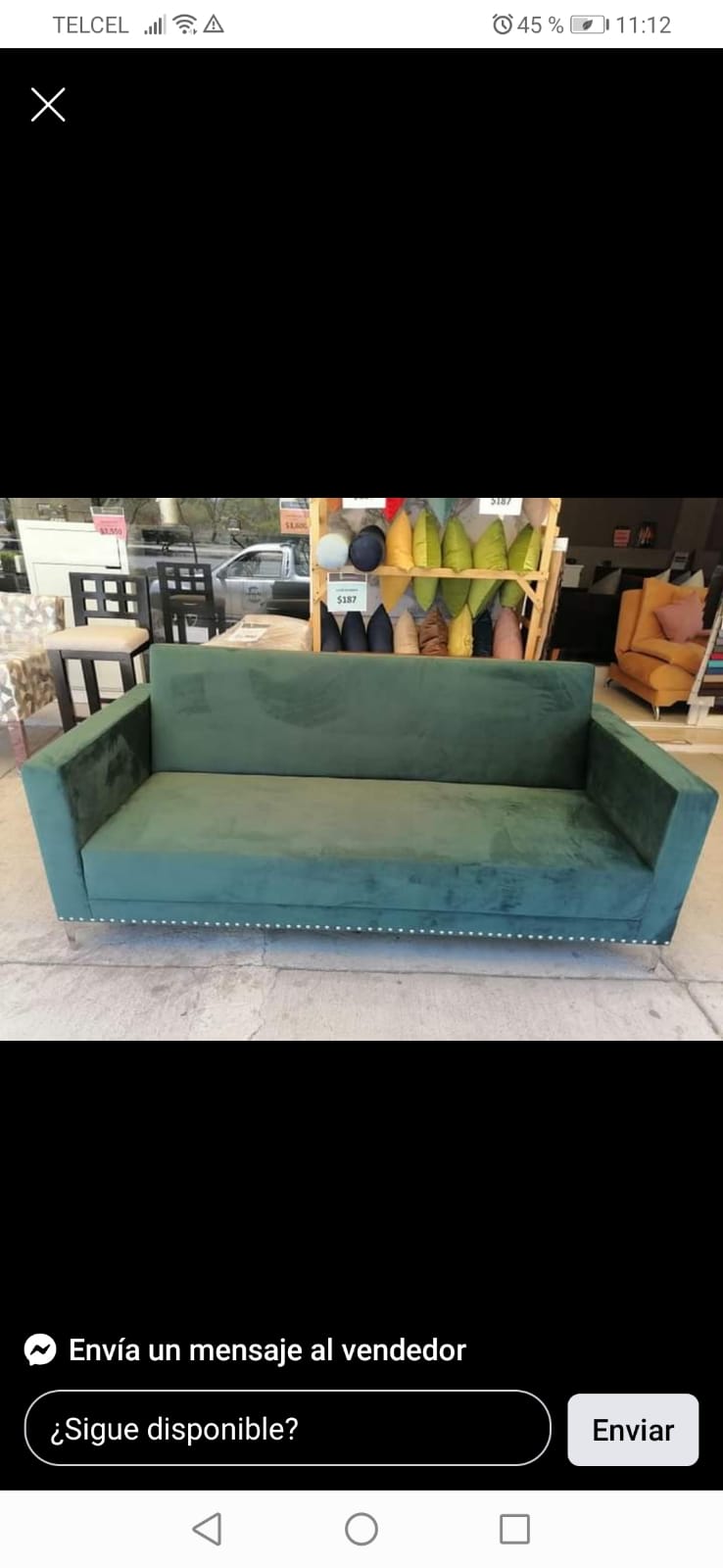 SOFA CAMA MARRAKESH TELA TERCIOPELO V OSCURO CON ESTOPEROL INCLUYE 3 COJINES 